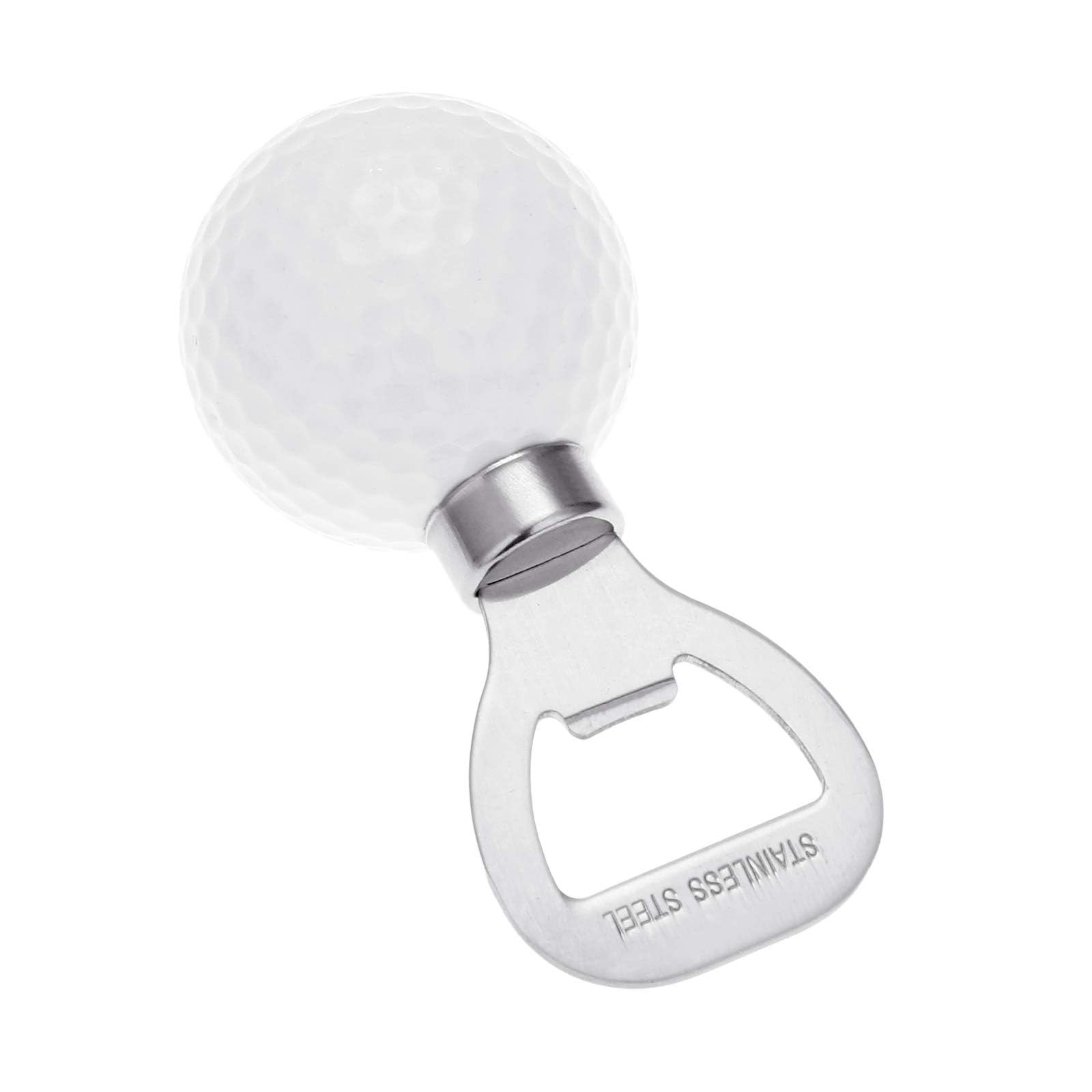 Beer Bottle Opener Novelty Golf Shape Creative Kitchen Gadgets Drink Opening Golf Ball-Shaped 92.67mm Stainless Steel-White