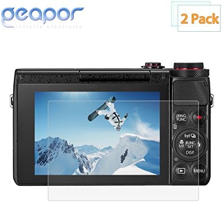 Glass Screen Protector for Canon PowerShot G7X Mark II G9X G9XII G7X G5X , 2-PACK Geapor 9H Premium Clear Anti-Scratch 0.3mm Ultra-Thin Tempered Glass Screen Protector