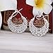 Sterling Silver Plated Dangle Chandelier Cross Hoop Pierced Earrings L158