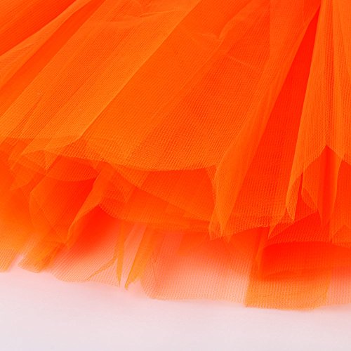 Women's 1950s Vintage Petticoats Bubble Tutu Dance Half Slip Skirt Orange