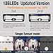 Solar Lights Outdoor, Wireless 136LED Lights of 4 Sides with Wide Lighting Area,Super Bright,Easy Installation ，Waterproof Security Lights for Front Door, Garden, Patio,Yard(2 Pack)