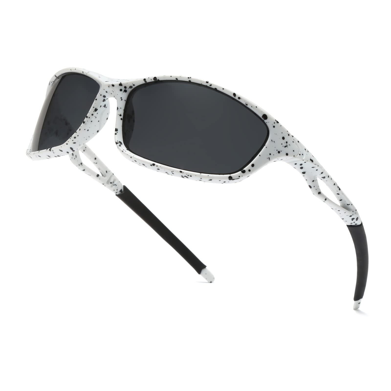 Long Keeper Polarised Sports Sunglasses for Men Women Wrap Around Running Sunglasses with Case Anti-UV400 Mirrored Sun Glasses for Driving Fishing Cycling