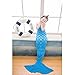 ILSELL Handcrafted Crochet Knitting Mermaid Tail Blanket,Little Sofa Blanket Kids Soft Rug Sleeping Bag for Kids (Blue)