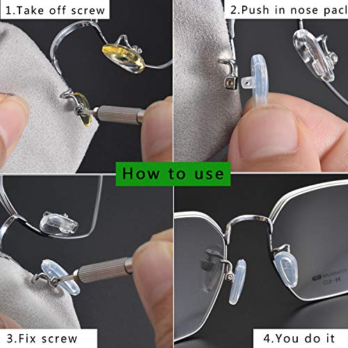 SMARTTOP 6 Pairs Eyeglass Nose Pads Silicone Air Chamber Nose Pad Kit