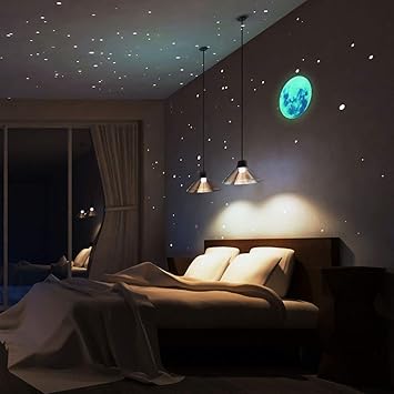 Amazon Com Timber Artbox Glow In The Dark 3d Star Stickers