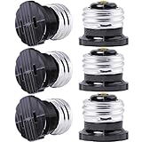 SerBion 6 pack E26 the US Standard Screw Light Holder, Plug Adapter, Polarized Handy Outlet (Light Bulb Socket), Light Socket Adapter,Two Holes,Convenient and Practical project, Black