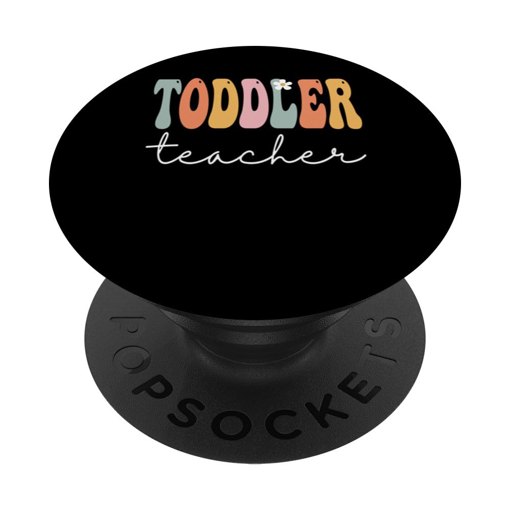 Toddler Teacher Retro Groovy Women Happy First Day Of School PopSockets Adhesive PopGrip