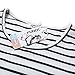 FUNOC® Women Summer Beach Dress Party Short Sleeve Stripe Blouse Mini Sundress, BLK/WHT, Med