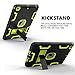 XIQI Compatible with New iPad 9.7 2018 Case,iPad 6th Generation Case Three Layer Kickstand Shockproof Rugged Hybrid Case for iPad 9.7 2017/2018 Release,Black Lemony Green