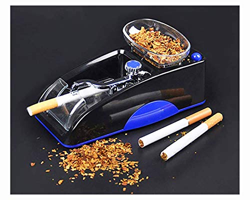 Electric Automatic Cigarette Rolling Machine Tobacco Maker Roller Mini Machine Come with Plug, Men's Father's Best Gift (Blue)