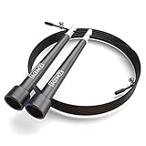 Kinziâ„¢ Jump Rope - Fast Speed Cable for Mastering Double Unders - Best For Cross Fitness Training - WOD's - Boxing - MMA - Exercise and Fitness - Carry Case - 100% Lifetime Guarantee