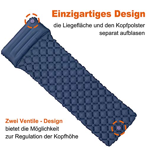 Hikenture® isolerende slaapmat voor trekkers en kampeerders, compact pakvolume, isolerend en ultralicht, opblaasbaar… - Image 3