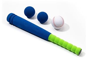CELEMOON Soft Kids Foam Baseball Bat Toy Set with 3 Balls, 16.5 Inch [Mini Size] for Toddlers Age 3 Years Old Indoor Outdoor Sport T Ball Bat Playing Game, Blue
