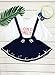 Futurino Women's Sweet Cat Paw Embroidery Pleated Mini Skirt with 2 Suspender