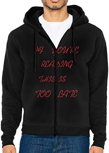 Red If You're Reading This It's Too Late Mens Graduation Drawstring Hoodie