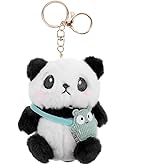 MGSB CUTE PANDA PLUSH KEYCHAIN, Panda Keychain, Great for Car Decoration, Backpack, Keyring, Party Favors (Panda), Black, Small, White