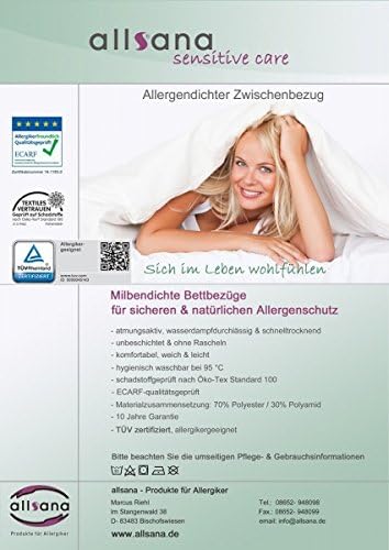 allsana Allergy Mattress Cover 70 x 140 x 12 cm for Children's Mattress Allergy Bed Linen Anti Mite Encasing Mite Protection - Image 5