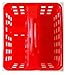 Divided 3-Compartment Plastic Tote Caddies Baskets, Red, Blue and Lime Green. 3-ct Set