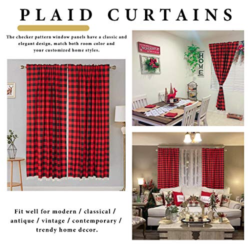 Cortinas De Cocina A Cuadros Rojos