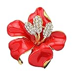niceEshop(TM) Women Fashion Colorful Rose Flower Elegant Rhinestone Brooch Pin