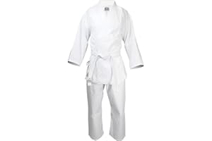 Fuji Lightweight Karate Gi - 8oz Cotton Polyester Uniform w/Free White Belt
