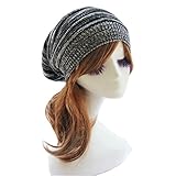 Cap ,BeautyVan Unisex Men Winter Warm Oversized Knit Baggy Beanie Ski Cap Hat (D)