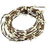 Cream Ivory White Pip Berry Garland for Halloween or Fall Craft Décor, 21.5 Feet