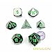 Deluxe Gloss Black Metal 7pcs Polyhedral Dice Set, Black Metal RPG Game Dice Metal 7pcs Set of d4 d6 d8 d10 d12 d20 d%