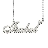 Heart Name Necklace for Women Silver Isabel Ideal