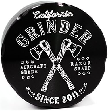LARGE California Grinder 2.5 Inch Anodized Aluminum 4 Piece Herb Weed Spice &amp; Tobacco Grinder with ZERO WASTE Pollen Kief Catcher