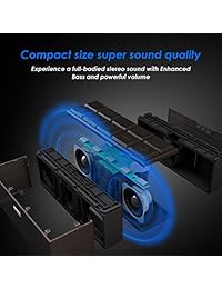 Meidong Altavoces Bluetooth, Altavoz estéreo inalámbrico portátil Hi Fi y micrófono integrado, función manos libres, volumen de carga 10 W +, tecnología NFC, Bluetooth V4.0