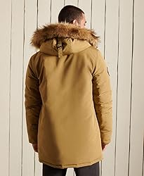 Superdry Mens Everest Parka Coat, Slim Fit Camel