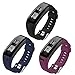 OenFoto Compatible Vivosmart HR Replacement Bands, Soft Silicone Bracelet Sport Wristband Strap Accessories with Screwdriver for Vivosmart HR-Black/Navy Blue/Violet