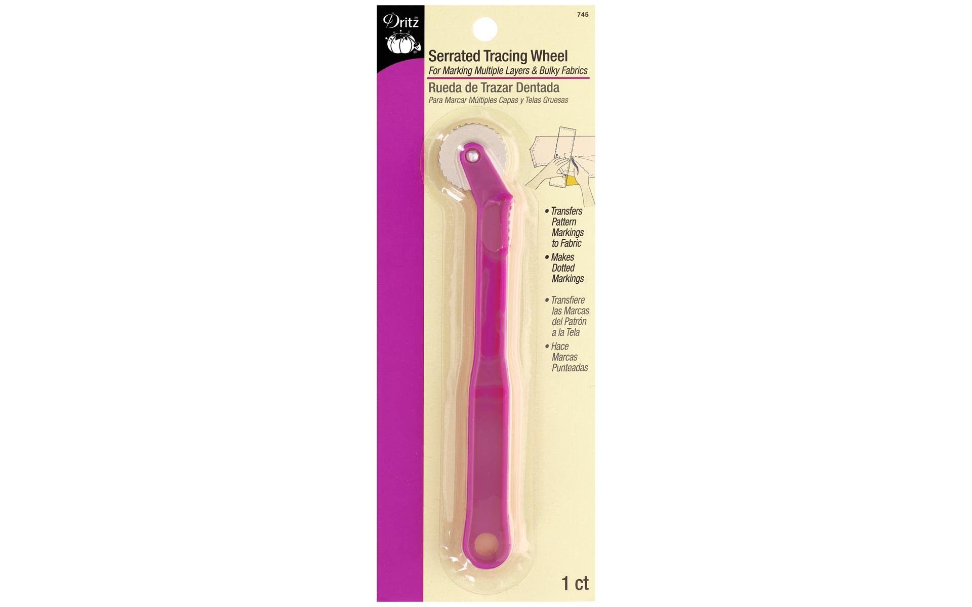 Photo 1 of Dritz Serrated Tracing Wheel, Purple