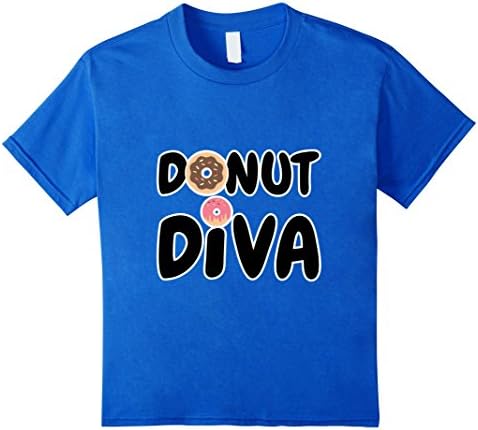Kids Cute and Funny Donut Diva T-Shirt 10 Royal Blue