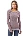 PattyBoutik Women Marled Raglan Hoodie Sweater (Burgundy and White Small)