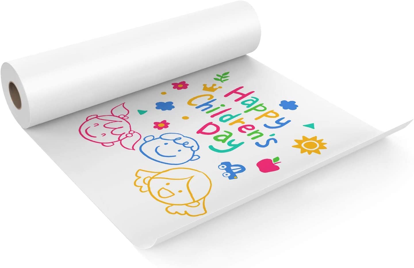 Paper Roll 44cm x 10m (17.3" x 32.8ft) - White Drawing Paper, Wall Art, Gift Wrap & Lining Paper for Walls. Kraft Roll for Kids, Artists, School Projects.