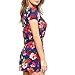 Fashionazzle Women's Elasticized Waistline Casual Romper Play-suit (Large, Navy)