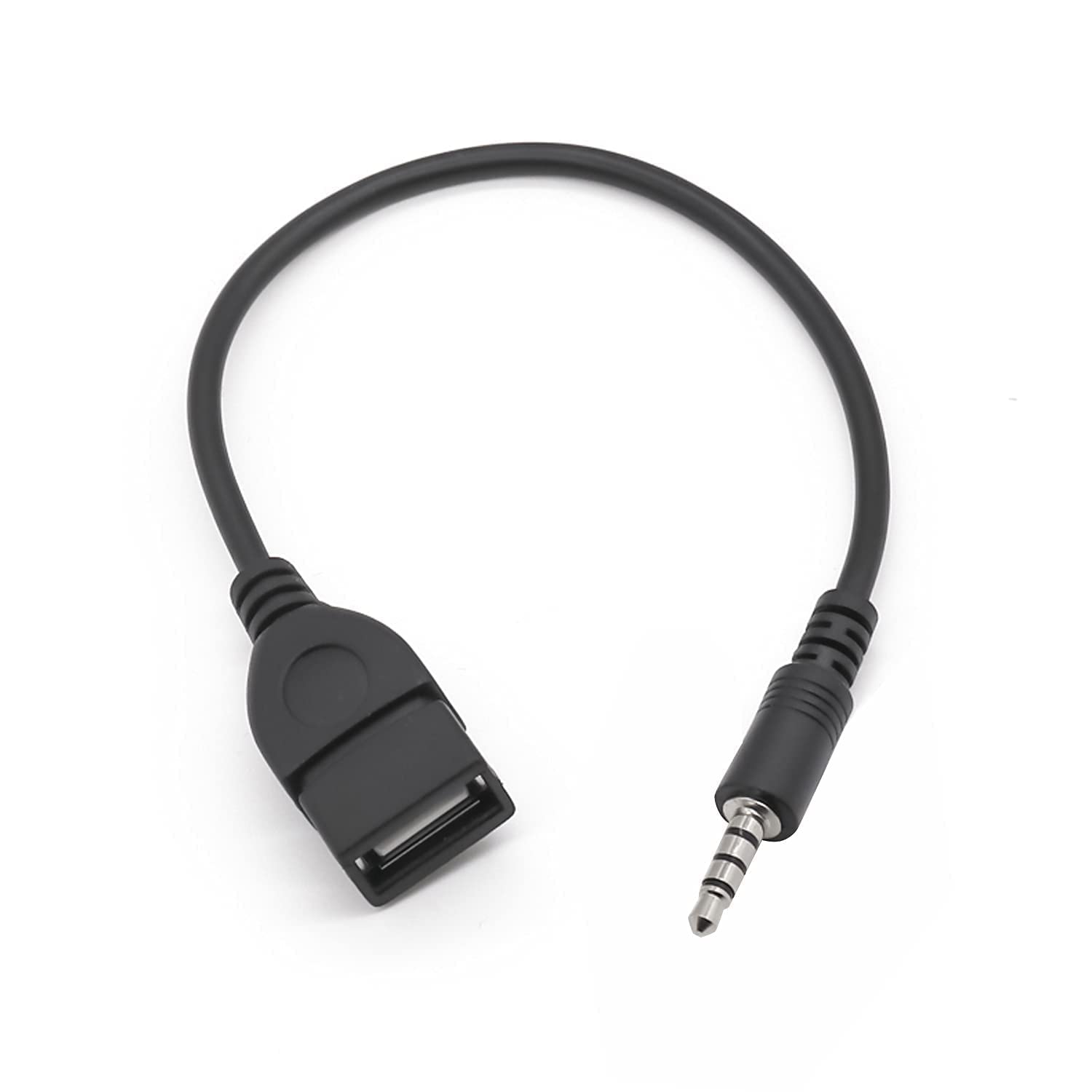 USB to Jack Adapter 3.5mm Male Aux Audio Plug to USB 2.0 Female Converter USB to Aux Audio Converter Cable Adapter Car Stereo Cable, for Mp3 Players, etc(Car Need Decoding Function) (SKU044-DE)