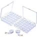 Mudder 50 Pieces Transparent Plastic Sewing Machine Bobbins Spools with Case for Brother Singer Babylock Janome Kenmore, 2 Pieces Measuring Tapes for Craft Using