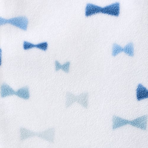 HALO Micro Fleece Sleepsack Swaddle, 3Way Adjustable Wearable Blanket, TOG 3.0, Bowties Blue