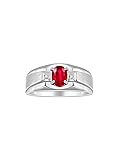 Rylos Men's Rings Sterling Silver Classic 7X5MM