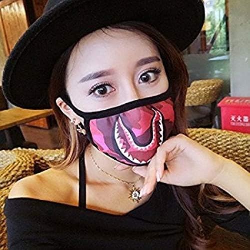 Whobabe Fashion A Bathing Ape Bape Shark Face Mask Camouflage Mouth-muffle BAPE Cover (black and pink)