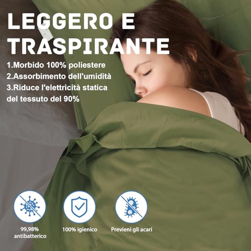 JAICOM c Sleeping Bag, Ultralight and Compact Travel Sheet, 220 x 90 cm, Cotton Sheet Sack, Ideal for Camping, Hiking, Hostel and Business Travel | Sacco Lenzuolo da Viaggio con Scomparto per Cuscino, Ideale per il campeggio, l'escursionismo, l'ostello e i viaggi di lavoro