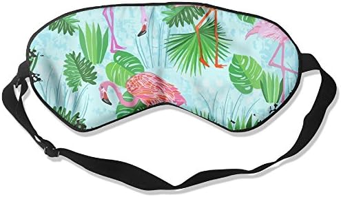 Sleeping Eye Mask Flamingo Ferns Summer Bird Natural Silk Eye Mask Cover With Adjustable Strap