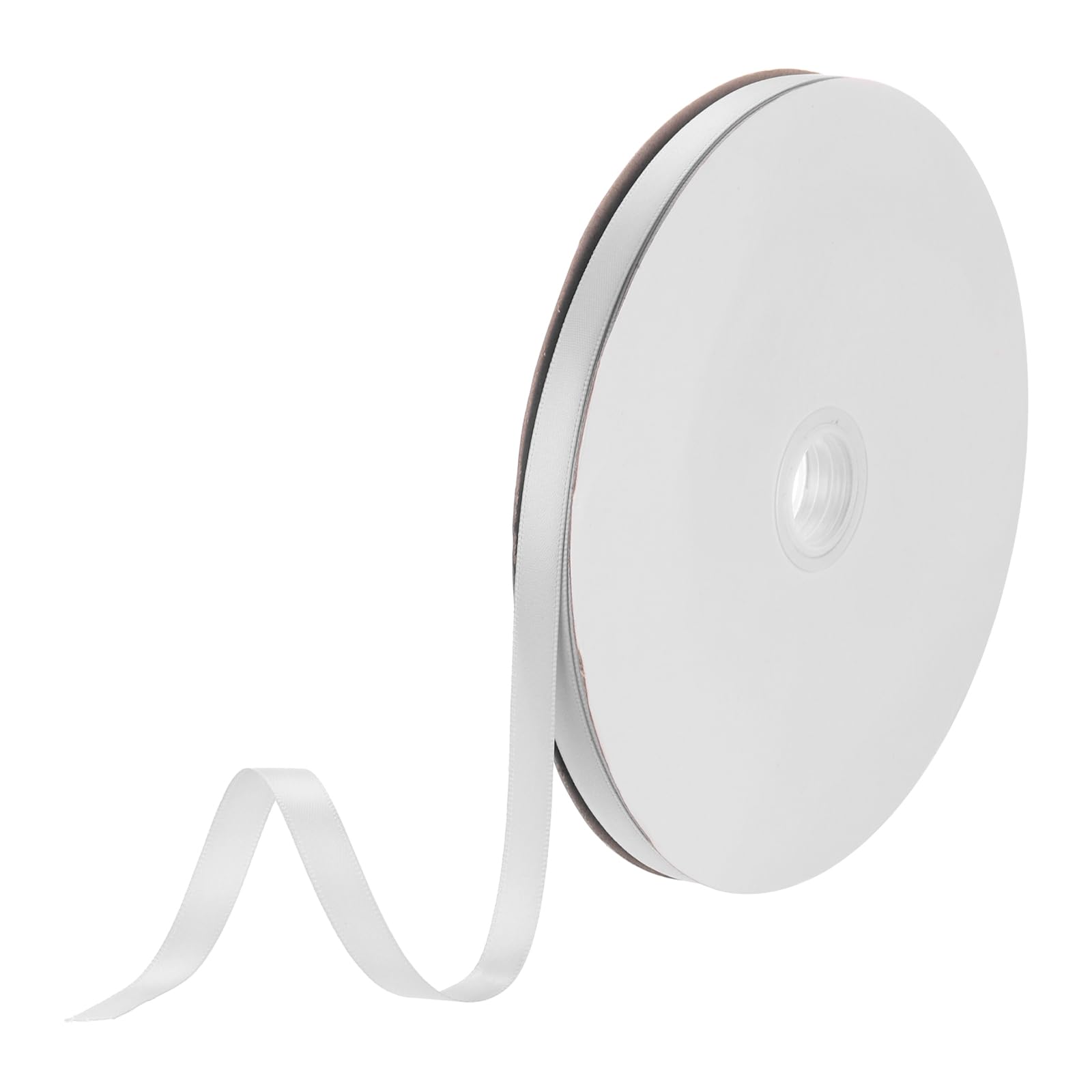 DMiotech 10mm Satin Ribbon 46m/150ft Thin Double Face Fabric Grosgrain Ribbon for Gift Wrapping Floral Hair Flower Bouquet, Grey