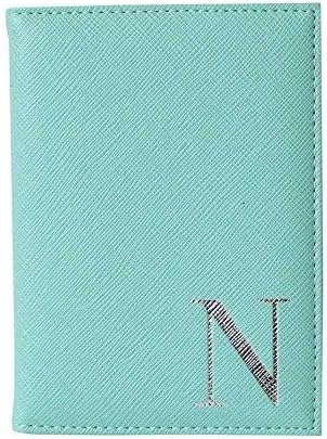 Bombay Duck - Monogrammed Alphabet Passport Holder - Mint Green - Letter N