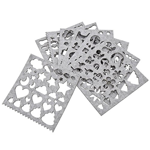 BetterUS Lovely Design DIY Needle Felt Applique Mold Hand Embroidery Stencil Tool For Felting Needle Projects 7Pcs Set - Thumbnail 2