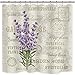 Riyidecor Lavender Purple Lilac Shower Curtain Set for Bathroom 72Wx72H Inch Flower Floral Vintage Fabric Bath Curtain for Women Girl Bathtub Accessories Plant Waterproof 12 Pack Plastic Hooks WW-VCEH