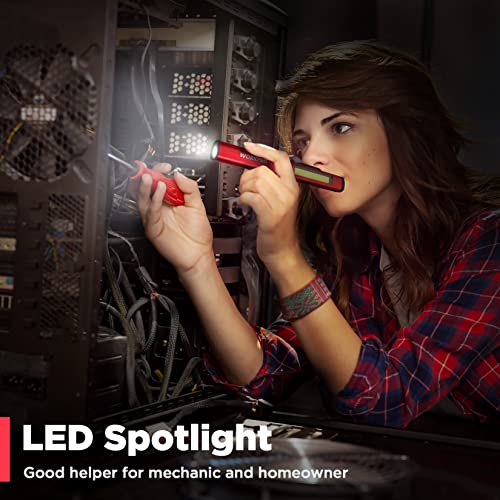 WORKPRO Rechargeable Pen Light, 450 Lumen LED Flashlight with 365 nm UV